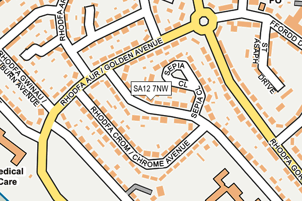 SA12 7NW map - OS OpenMap – Local (Ordnance Survey)