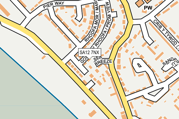 SA12 7NX map - OS OpenMap – Local (Ordnance Survey)