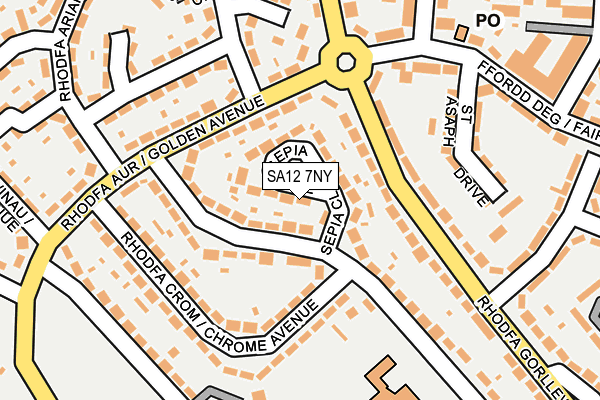 SA12 7NY map - OS OpenMap – Local (Ordnance Survey)