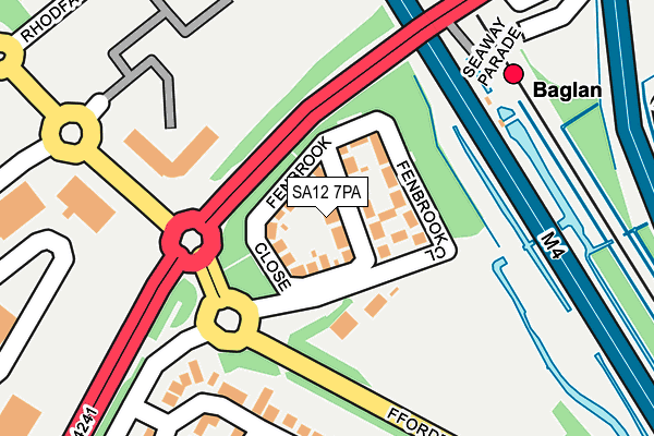 SA12 7PA map - OS OpenMap – Local (Ordnance Survey)