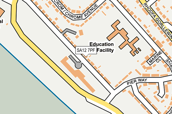 SA12 7PF map - OS OpenMap – Local (Ordnance Survey)