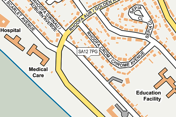 SA12 7PG map - OS OpenMap – Local (Ordnance Survey)