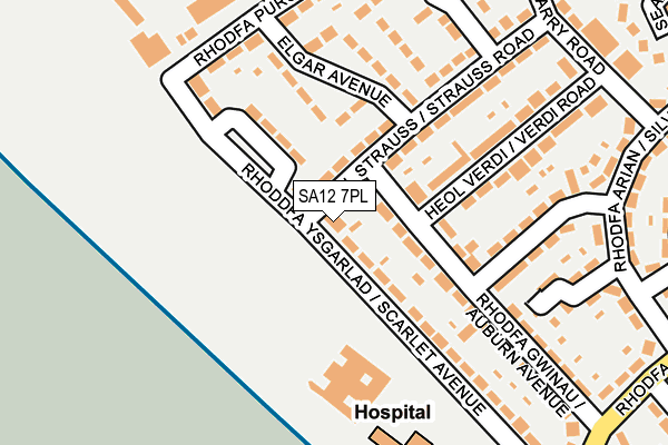 SA12 7PL map - OS OpenMap – Local (Ordnance Survey)