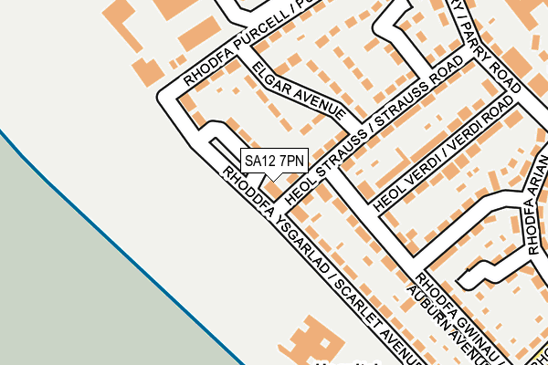 SA12 7PN map - OS OpenMap – Local (Ordnance Survey)