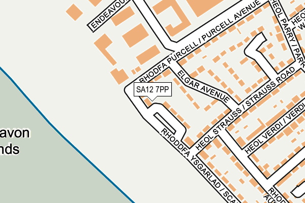 SA12 7PP map - OS OpenMap – Local (Ordnance Survey)