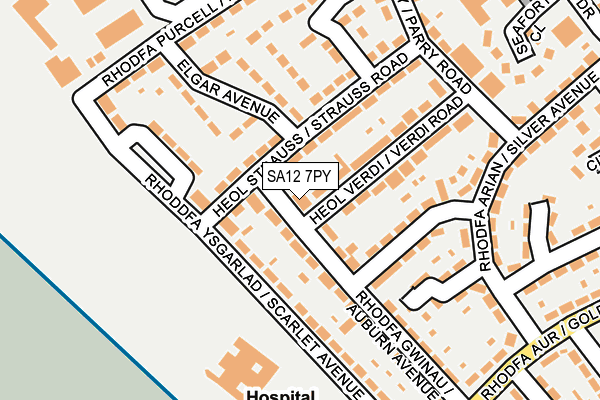 SA12 7PY map - OS OpenMap – Local (Ordnance Survey)