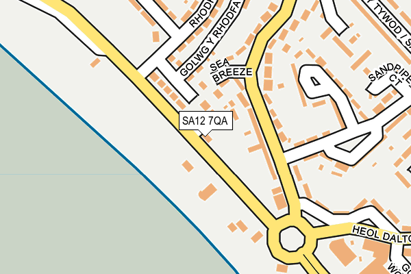 SA12 7QA map - OS OpenMap – Local (Ordnance Survey)