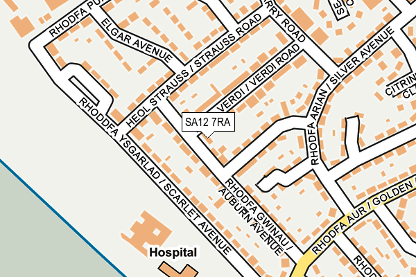 SA12 7RA map - OS OpenMap – Local (Ordnance Survey)