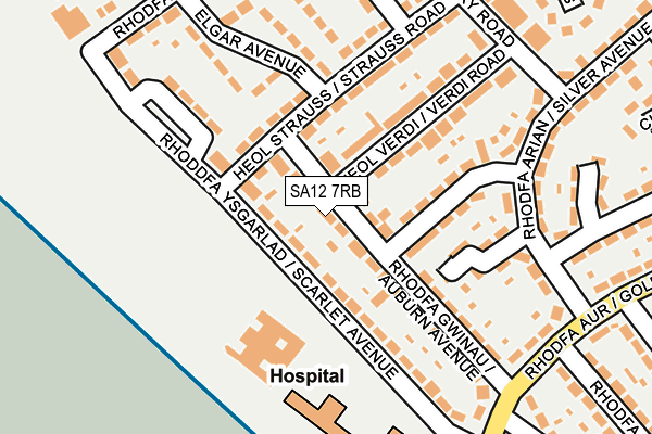 SA12 7RB map - OS OpenMap – Local (Ordnance Survey)