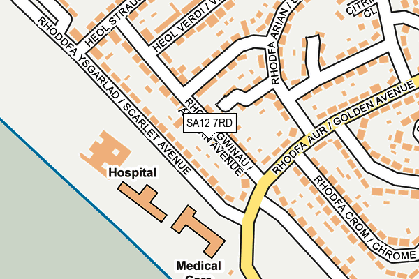 SA12 7RD map - OS OpenMap – Local (Ordnance Survey)