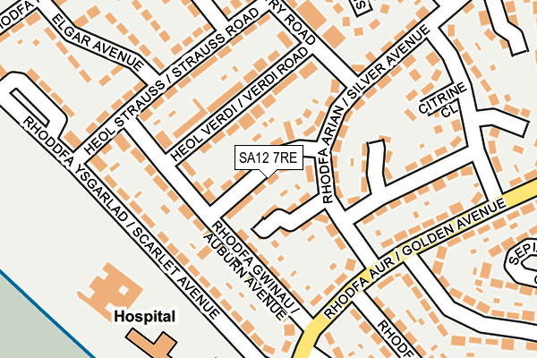 SA12 7RE map - OS OpenMap – Local (Ordnance Survey)