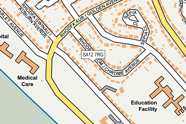 SA12 7RG map - OS OpenMap – Local (Ordnance Survey)