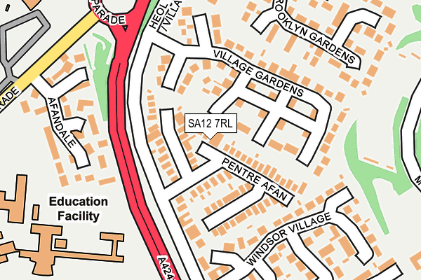 SA12 7RL map - OS OpenMap – Local (Ordnance Survey)