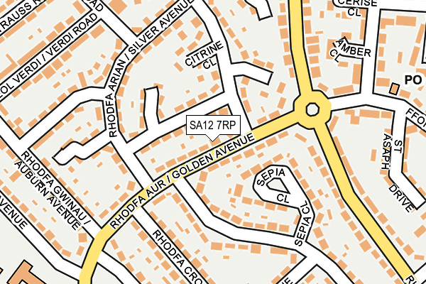 SA12 7RP map - OS OpenMap – Local (Ordnance Survey)