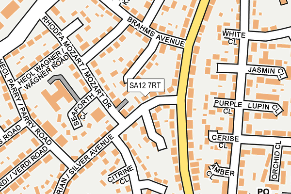 SA12 7RT map - OS OpenMap – Local (Ordnance Survey)