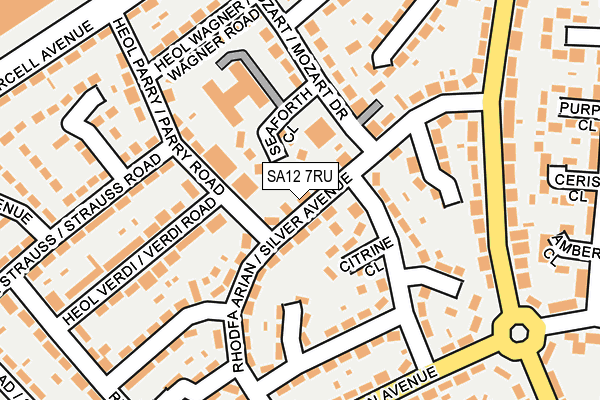 SA12 7RU map - OS OpenMap – Local (Ordnance Survey)