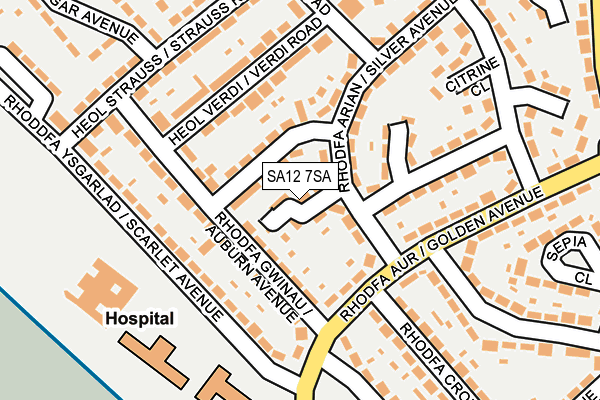 SA12 7SA map - OS OpenMap – Local (Ordnance Survey)