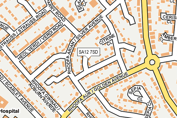 SA12 7SD map - OS OpenMap – Local (Ordnance Survey)