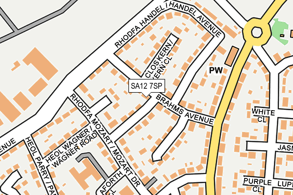 SA12 7SP map - OS OpenMap – Local (Ordnance Survey)