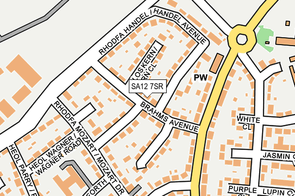 SA12 7SR map - OS OpenMap – Local (Ordnance Survey)