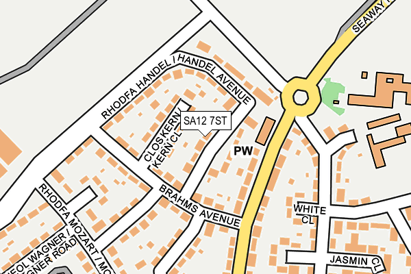 SA12 7ST map - OS OpenMap – Local (Ordnance Survey)