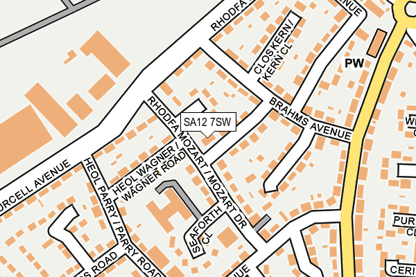 SA12 7SW map - OS OpenMap – Local (Ordnance Survey)