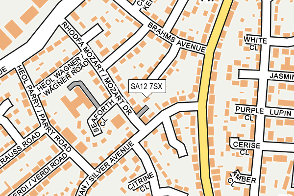 SA12 7SX map - OS OpenMap – Local (Ordnance Survey)