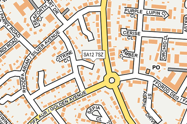 SA12 7SZ map - OS OpenMap – Local (Ordnance Survey)
