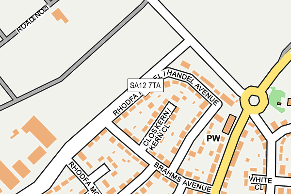 SA12 7TA map - OS OpenMap – Local (Ordnance Survey)