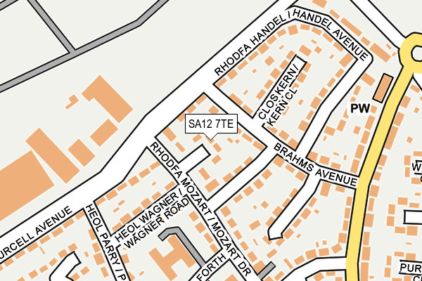 SA12 7TE map - OS OpenMap – Local (Ordnance Survey)