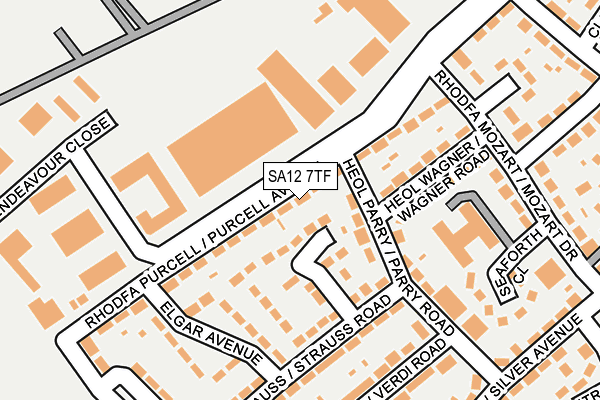 SA12 7TF map - OS OpenMap – Local (Ordnance Survey)
