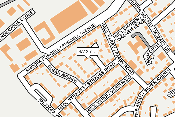 SA12 7TJ map - OS OpenMap – Local (Ordnance Survey)