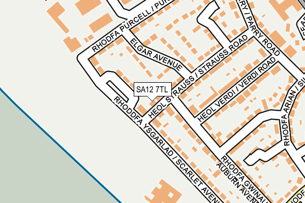 SA12 7TL map - OS OpenMap – Local (Ordnance Survey)