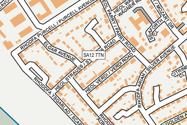 SA12 7TN map - OS OpenMap – Local (Ordnance Survey)