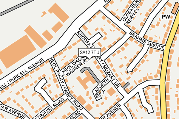 SA12 7TU map - OS OpenMap – Local (Ordnance Survey)