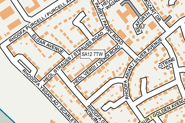 SA12 7TW map - OS OpenMap – Local (Ordnance Survey)