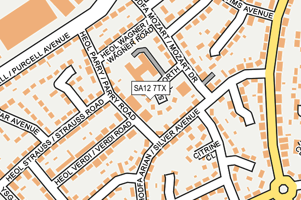 SA12 7TX map - OS OpenMap – Local (Ordnance Survey)