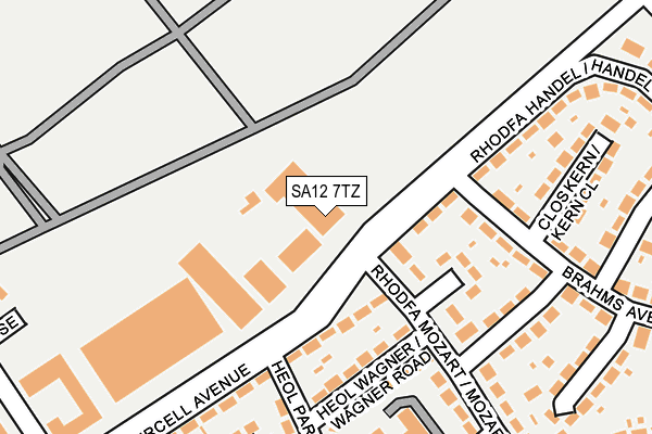 SA12 7TZ map - OS OpenMap – Local (Ordnance Survey)