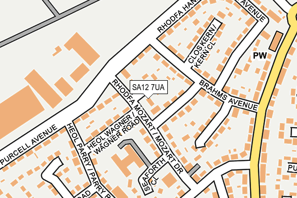 SA12 7UA map - OS OpenMap – Local (Ordnance Survey)