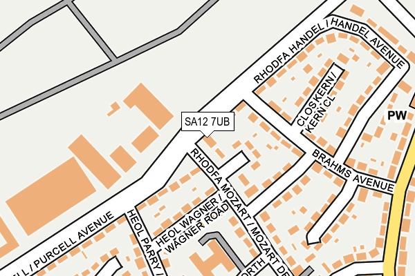 SA12 7UB map - OS OpenMap – Local (Ordnance Survey)
