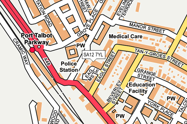 SA12 7YL map - OS OpenMap – Local (Ordnance Survey)