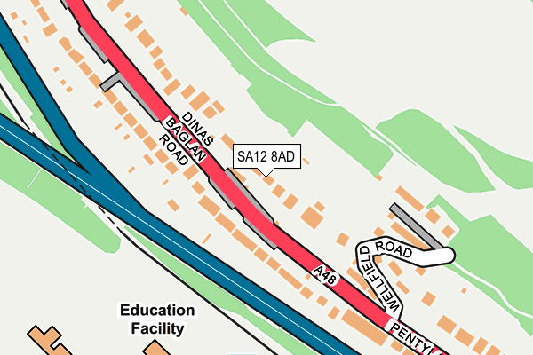 SA12 8AD map - OS OpenMap – Local (Ordnance Survey)