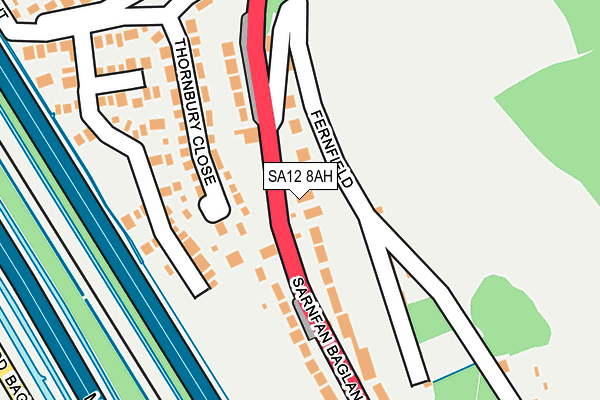 SA12 8AH map - OS OpenMap – Local (Ordnance Survey)