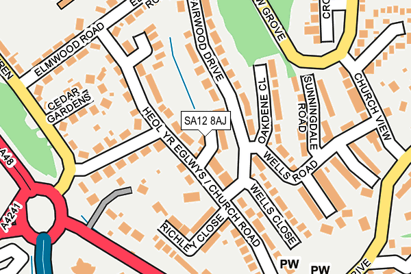 SA12 8AJ map - OS OpenMap – Local (Ordnance Survey)