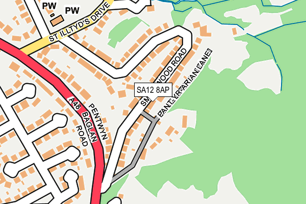 SA12 8AP map - OS OpenMap – Local (Ordnance Survey)