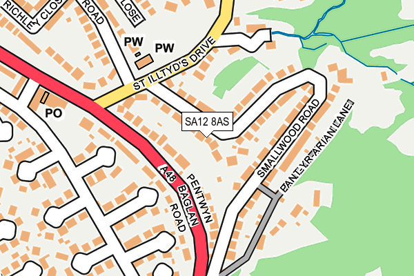 SA12 8AS map - OS OpenMap – Local (Ordnance Survey)