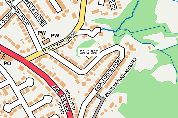 SA12 8AT map - OS OpenMap – Local (Ordnance Survey)