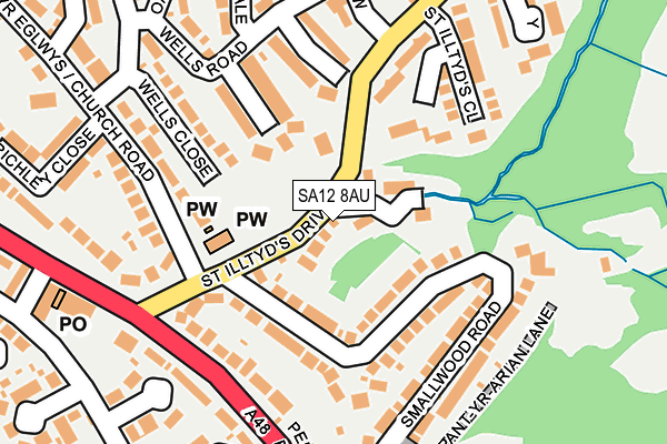 SA12 8AU map - OS OpenMap – Local (Ordnance Survey)