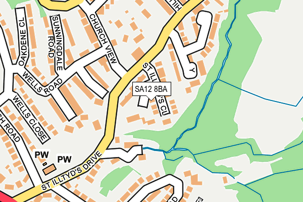 SA12 8BA map - OS OpenMap – Local (Ordnance Survey)