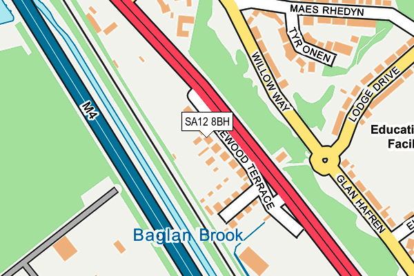 SA12 8BH map - OS OpenMap – Local (Ordnance Survey)